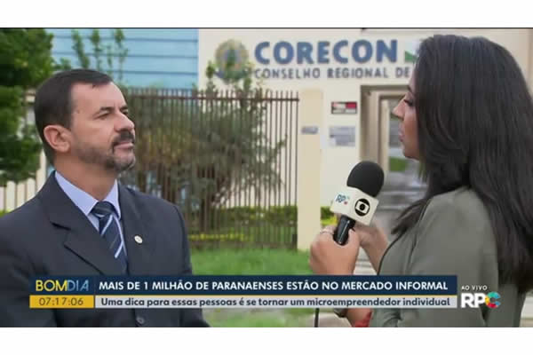 O presidente do CORECONPR concedeu entrevista ao Bom Dia Paraná | Corecon PR
